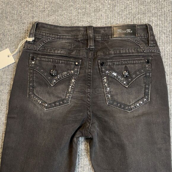 Miss Me Curvy Skinny Jeans Women's Size 27 x 30 Stretch Black Embellished NEW - Picture 8 of 11